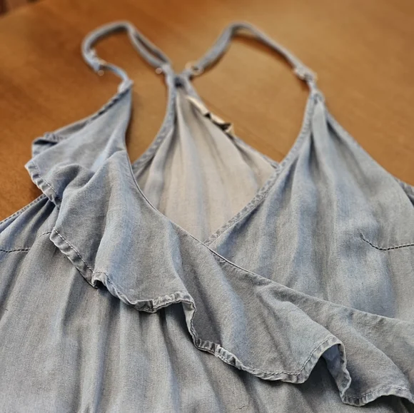 Denim Racer back tank sundress - Picture 2 of 6